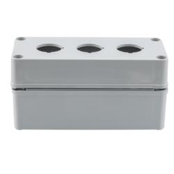 Picture of Pushbutton Enclosure, 3 Hole, 30.5mm, Polyester, Gray